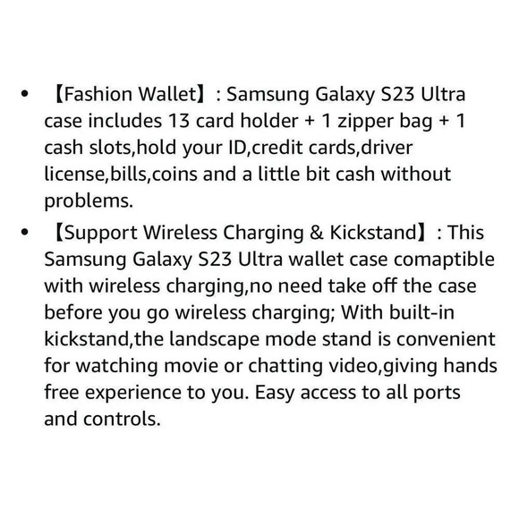 Wallet Case For Samsung Galaxy S23 Ultra Multi Function Detachable Magnetic - Picture 10 of 10